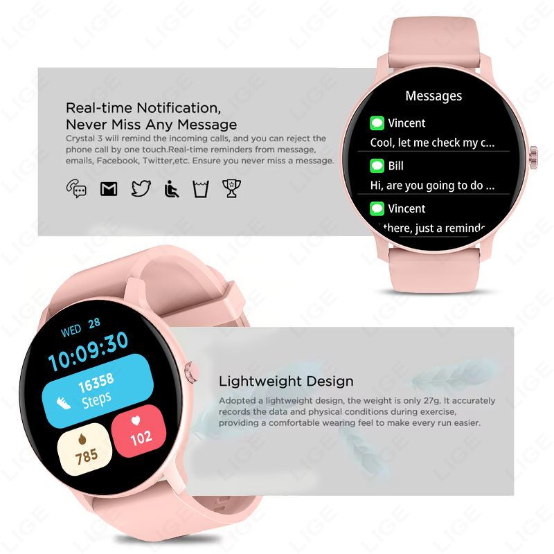สมาร์ทวอทช์สำหรับผู้หญิง ปี 20 - Breath Rate Monitor บทวิจารณ์และราคา