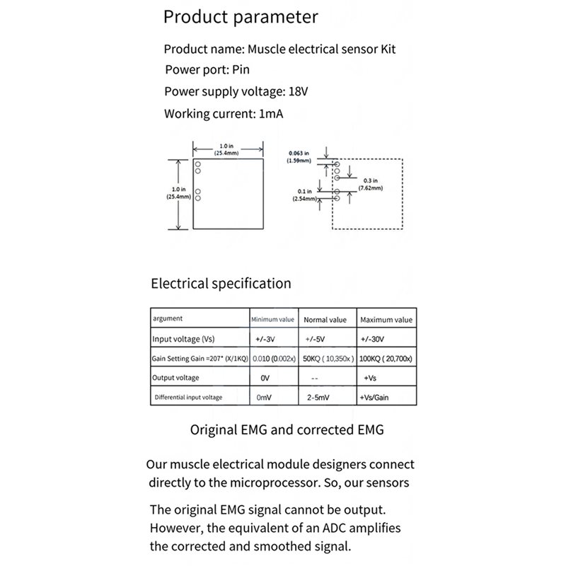 B50B-3X โมดูลเซ็นเซอร์ไฟฟ้ากล้ - Muscle Sensor Emg บทวิจารณ์และราคา